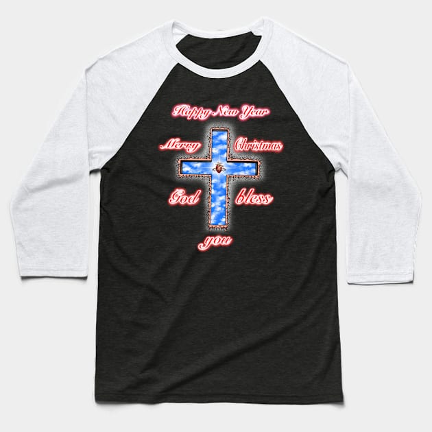 Jesus Christ cross merry Christmas and happy new year Baseball T-Shirt by Artardishop